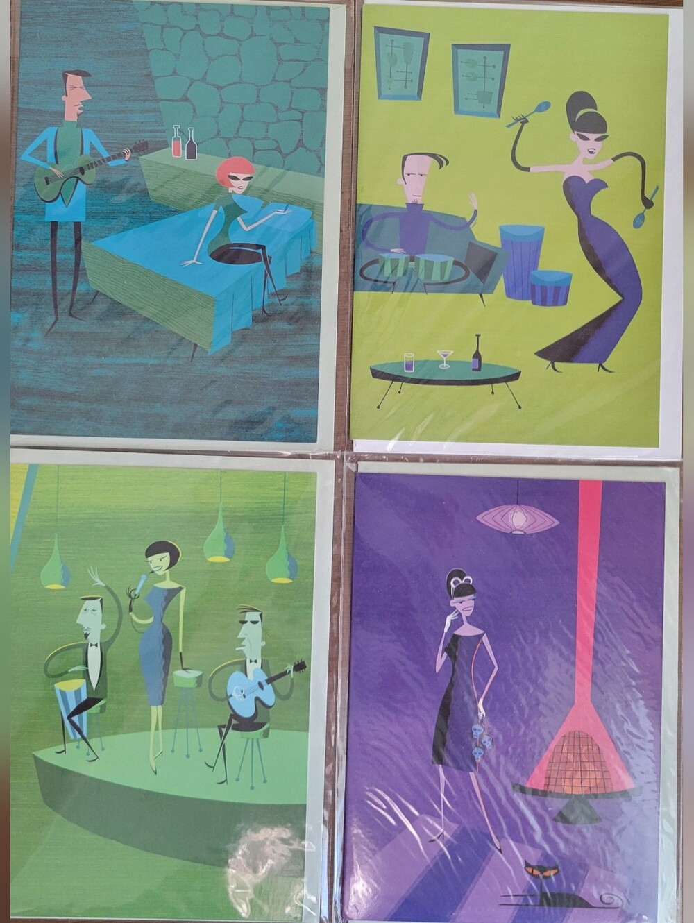 Lot of 4 SHAG Greeting Cards Josh Agle